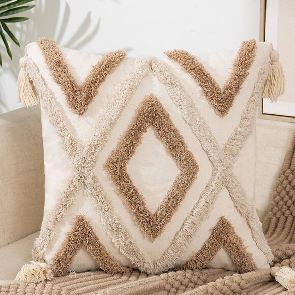 Multicolor Creative Soft Plush Tassel Throw Pillow Cover - Picture 2 of 4